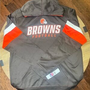 Cleveland Browns Football Hoodie - Brown and Orange
